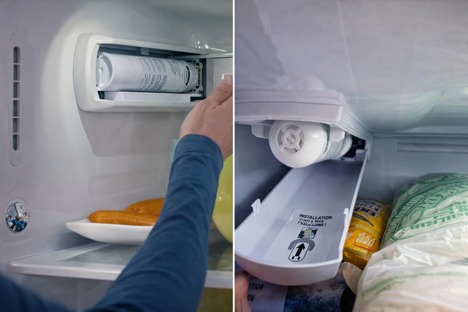 Walfront Filtr Wody Lodówki dla ADQ747935, część Zamienna Utrzymuj wydajność Materiału Węglowego i ABS
