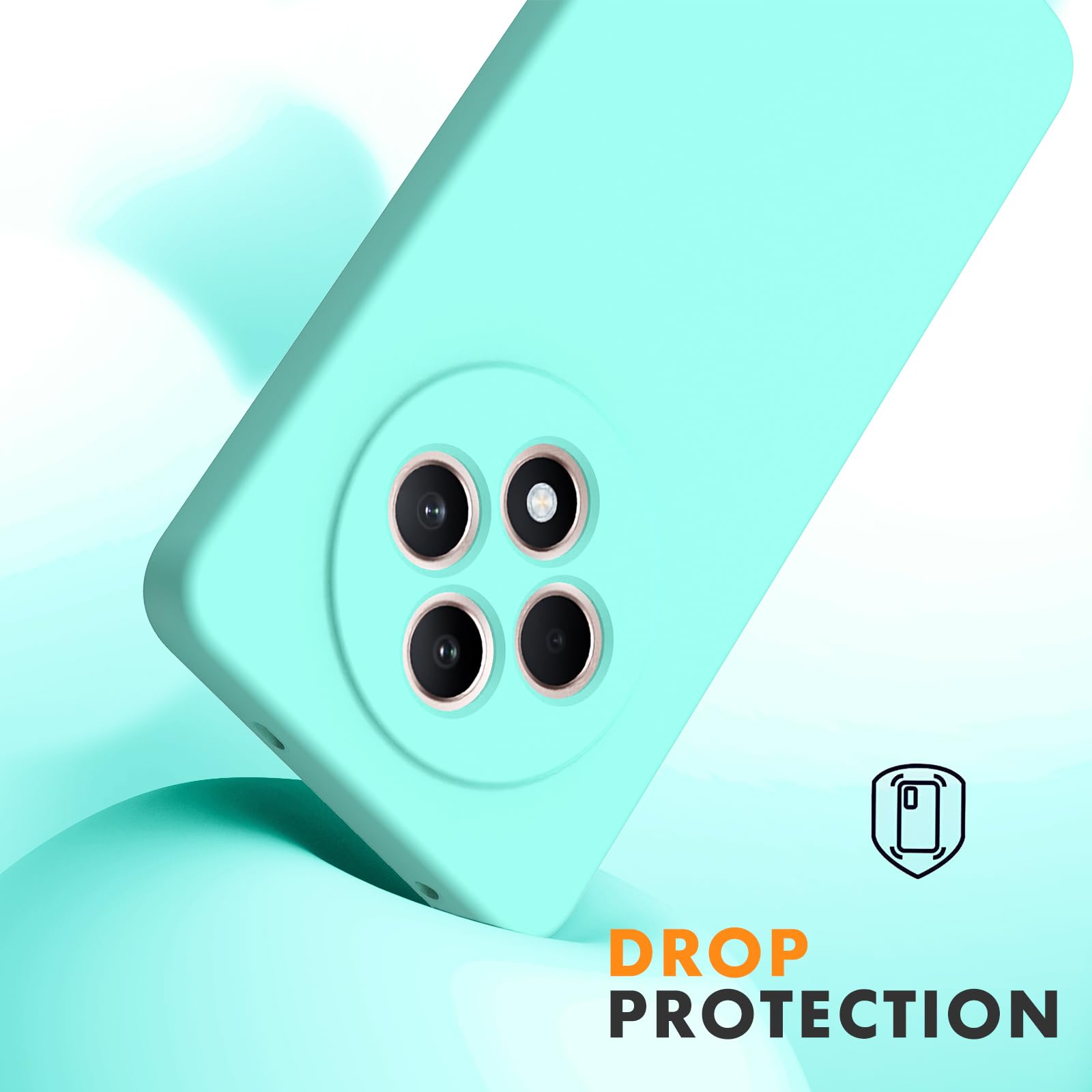 Byvuwiay Cover per OPPO Reno 12F / Reno 12 FS 5G, Morbida Silicone Liquida TPU Protettivo Ultra Slim Custodia Antiurto, Custodia Compatibile con OPPO Reno 12F / Reno 12 FS 5G - Verde chiaro