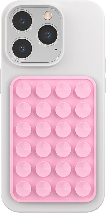 Silicone Phone Sticky Grip, Suction Phone Case Mount for iPhone and Android, Hands-Free Sticky Cell Phone Grip, Mobile Fidget Mirror Holder for Selfies and Videos