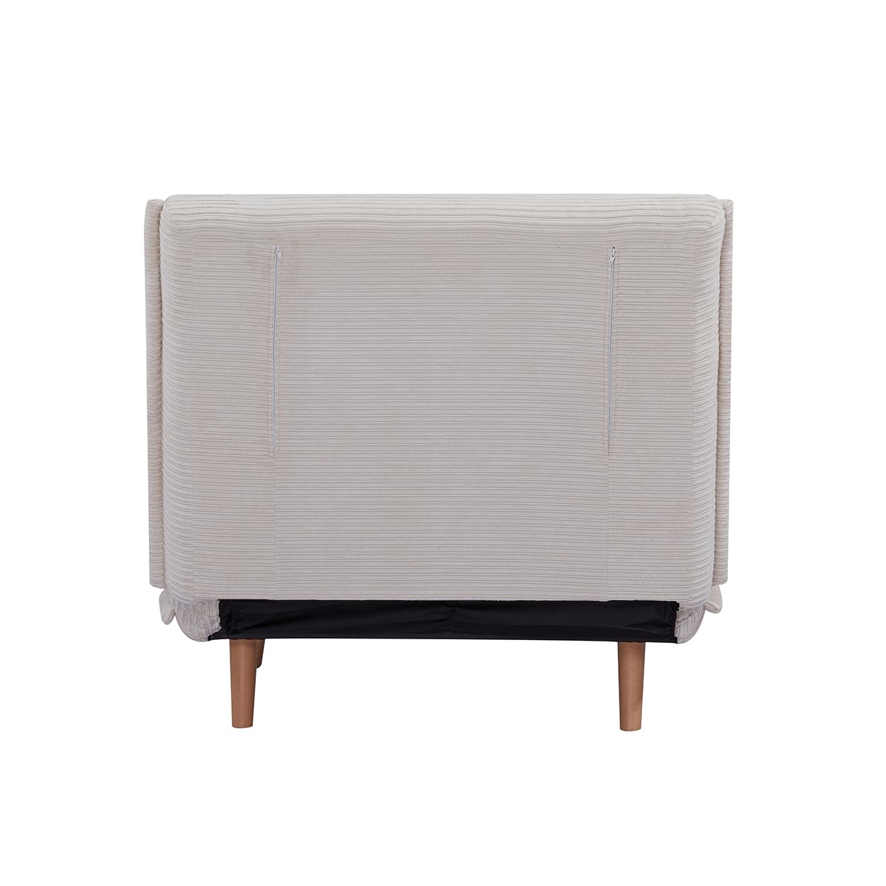 EVERGREENWEB - Poltrona Letto trasformabile | Poltrona letto con Materasso singolo e cuscino imbottito | Divanetto clic clac con Schienale Regolabile 1 posto con gambe in legno | Bianco |Velvet 80
