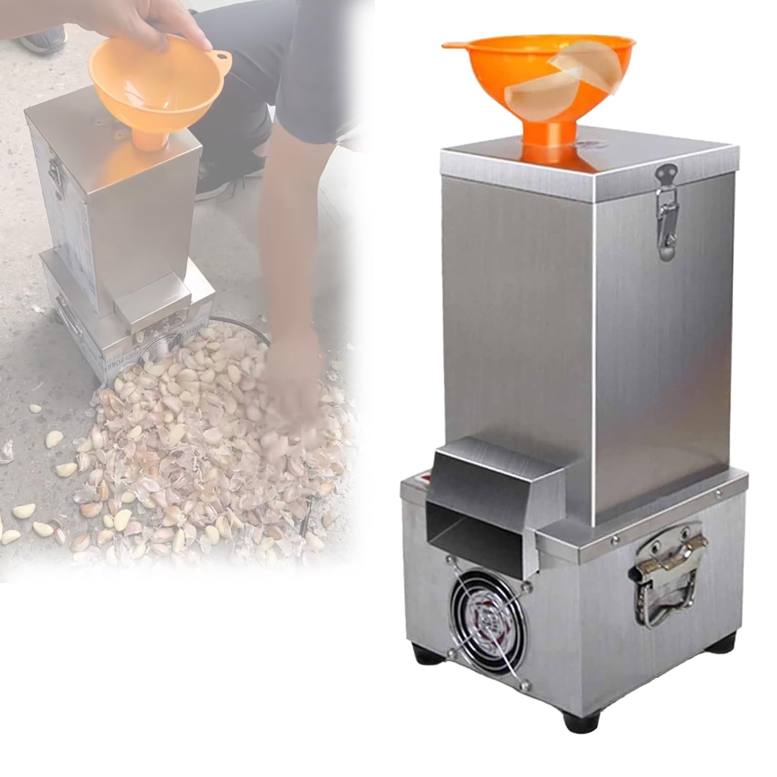 Pnpaea Electric Garlic Peeling Machine, 25KG/H Commercial Whole Garlic Peeler, Garlic Peeler Separator, Kitchen Peeling Tool for Restaurants, Efficiency 98%