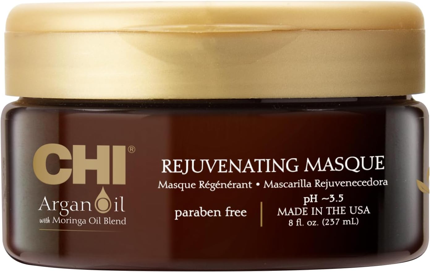 Argan Oil Rejuvenating Masque, Replenishes Hair Moisture & Helps Protect Against Damage, Sulfate, Paraben, & Cruelty-Free, 8 Oz
