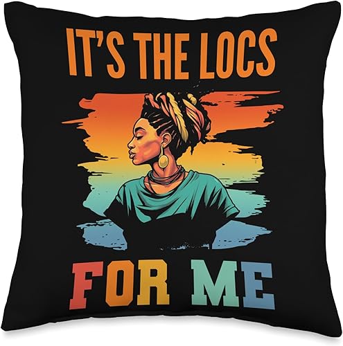 Locs Afro Dreadlocks Love Natural Beauty Hair It's the Locs for Me Afro Hair - Almohada negra americana africana, 16 x 16 pulgadas, multicolor