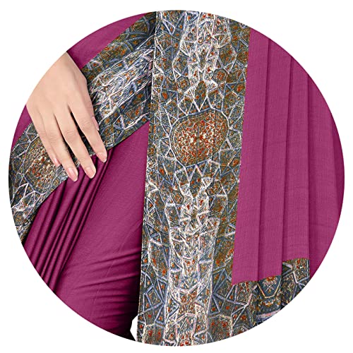 Image of MIRCHI FASHION Women Saree Abstract Print Chiffon | Breathable Lightweight Casual Sari for Regular Use and Office with Unstitched Blouse (Available in 25 Colors)