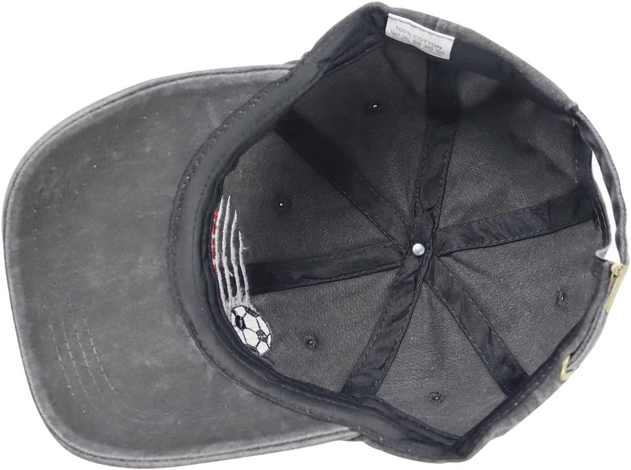 Soccer Hat for Men Women, Funny Adjustable Cotton Embroidered Sport Baseball Cap - Image 6