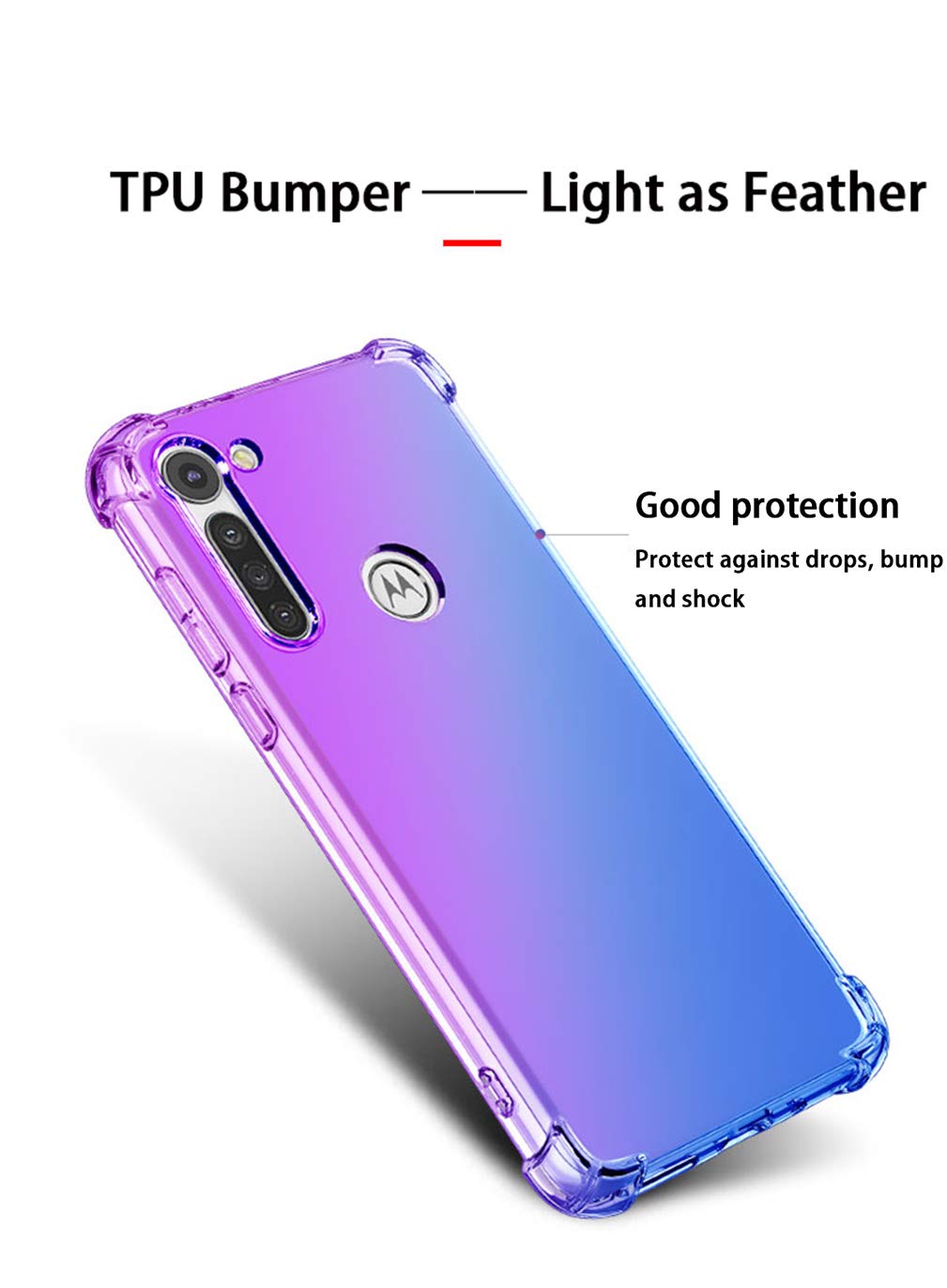 HAOYE Cover Per Motorola Moto G8 Power – Custodia TPU Gradiente Oro Nero – Antiurto Con Angoli Rinforzati