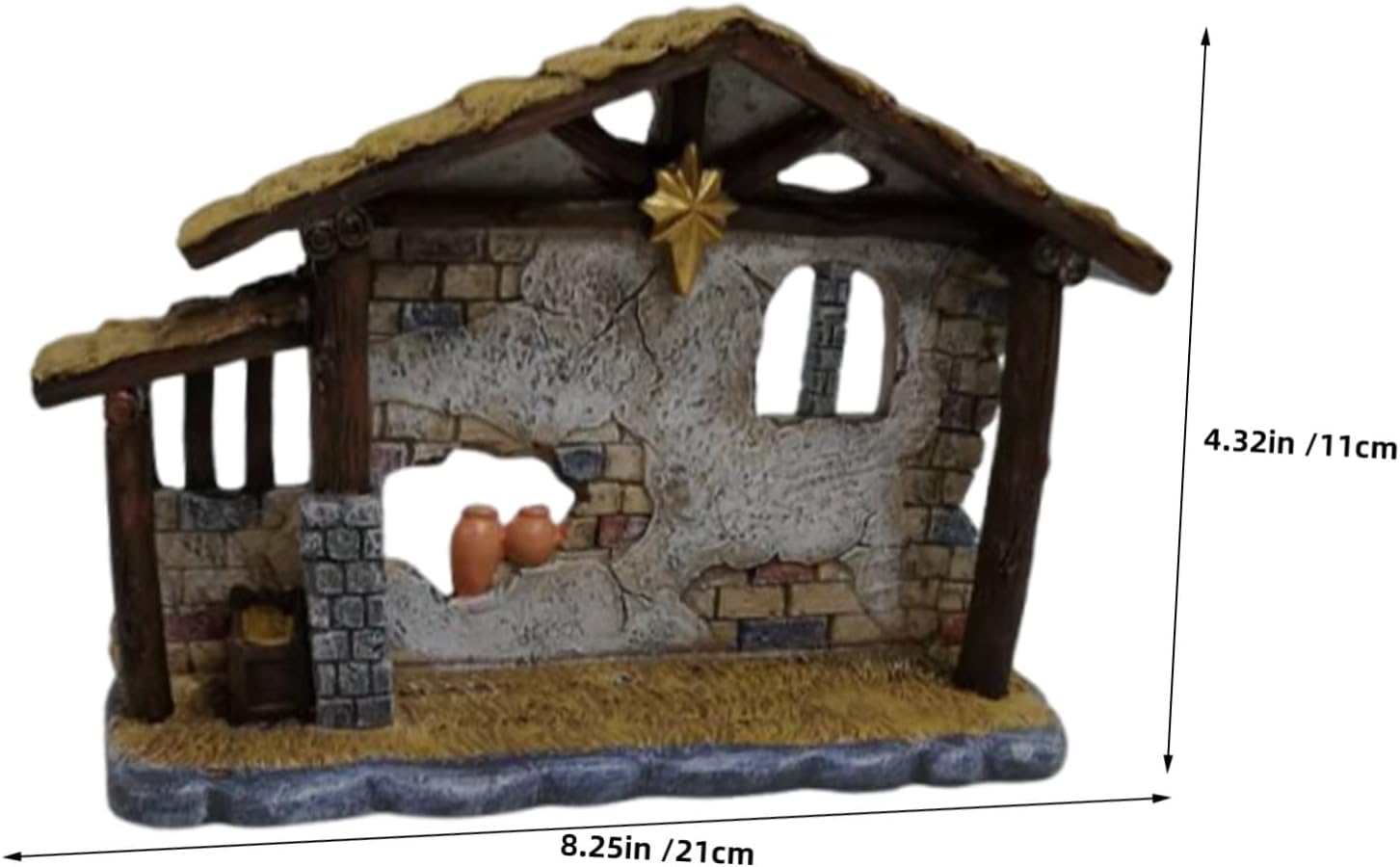 Abaodam Miniature Resin Nativity Scene Figurine, 11cm Holiday Decor