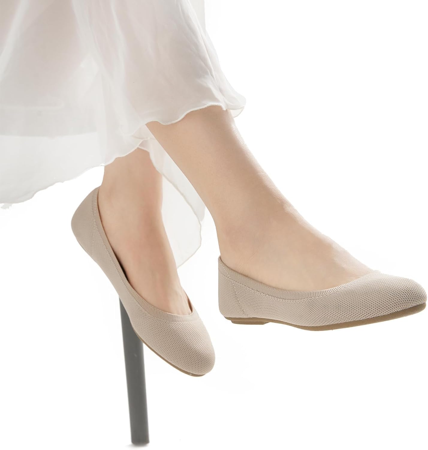 Women's Ballet Flats Round Toe Soft Knit Ballerina Flats Slip On Dress Shoes for Women Walking Dressy Casual Work Wedding - Image 6