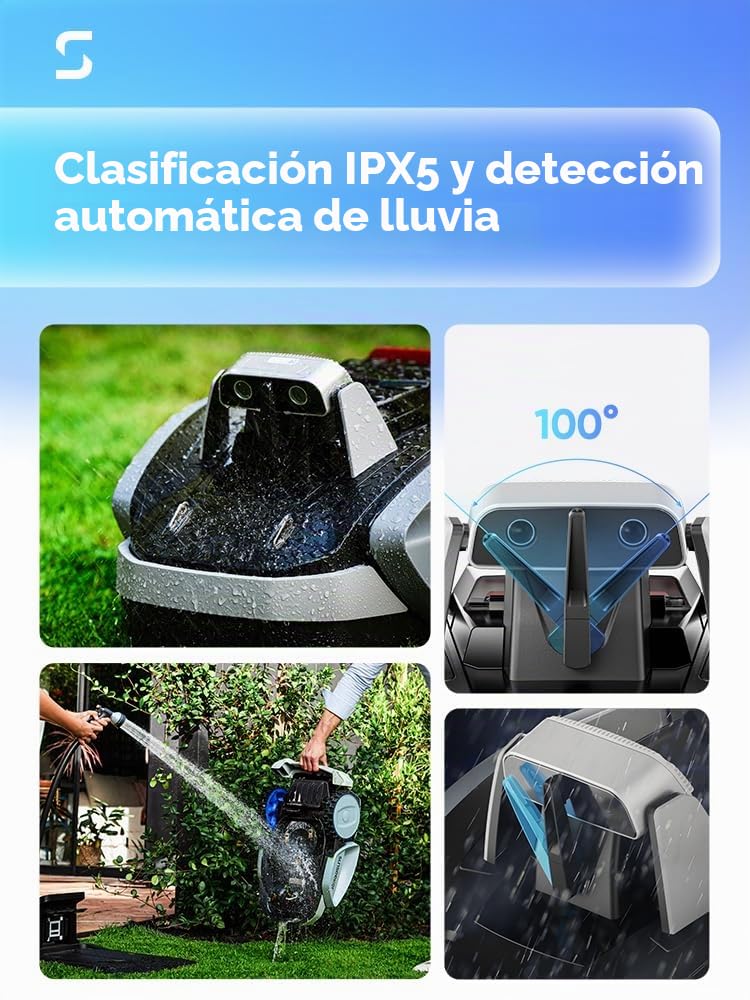 Sunseeker V3 Robot cortacésped inalámbrico 600㎡, Robot cortacésped con función de Corte de un Solo Clic, Robot cortacésped Visual basado en IA con prevención de obstáculos Inteligente, Pendiente del
