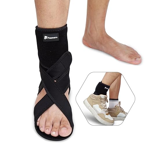 Soporte de pie caído para caminar en zapatos, soporte de tobillo ajustable, tendinitis de Aquiles, fascitis plantar, accidente cerebrovascular, ELA,