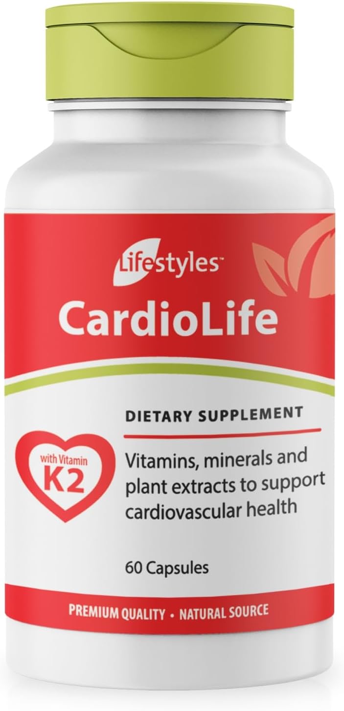 - Intra Lifestyles CardioLife Supplement - Herbal Heart Health Support with Vitamin K2 (MK7), Folic Acid, Beetroot, Cayenne Extract & More – Made in Canada – 60 Capsules (1)