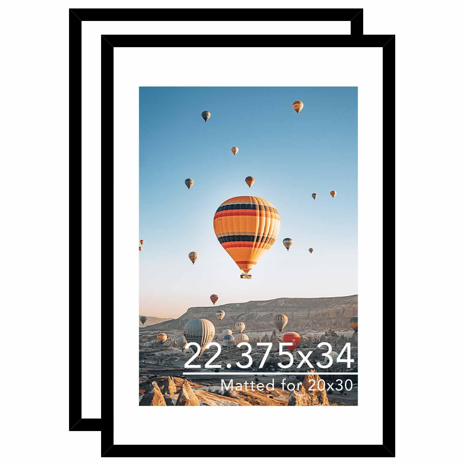 JCJMY 22.375x34 Picture Frame with 20x30 Mat Set of 2