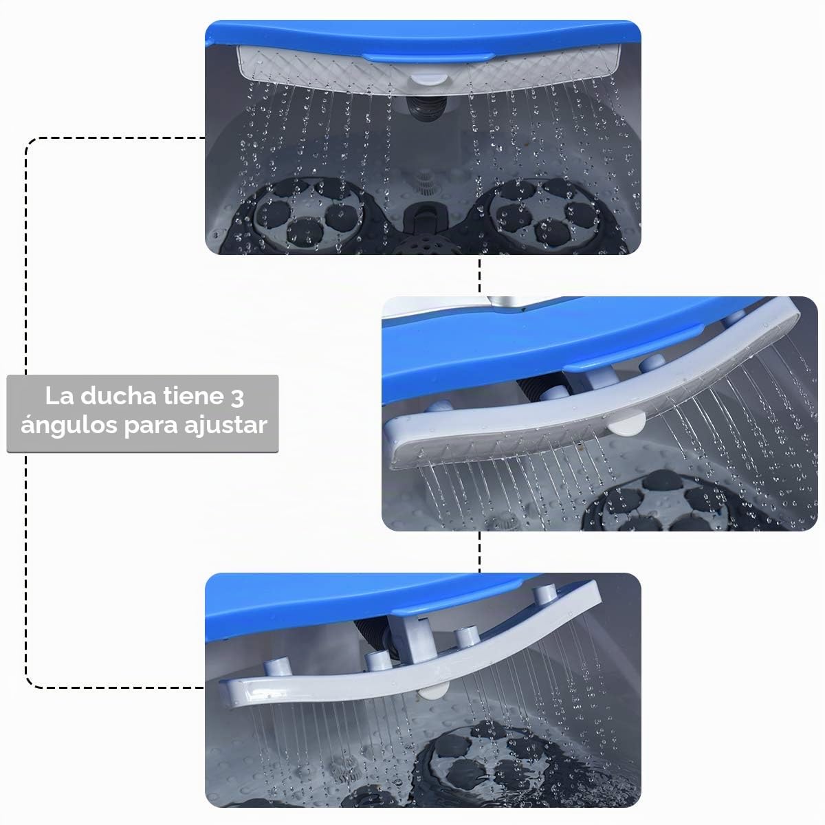 GOPLUS - Baño de pies relajante con luz roja y función de ducha, calentador y vibrador con burbujas, masajeador de baño de pies con temperatura y tiempo ajustable, 6 rollos eléctricos (azul)