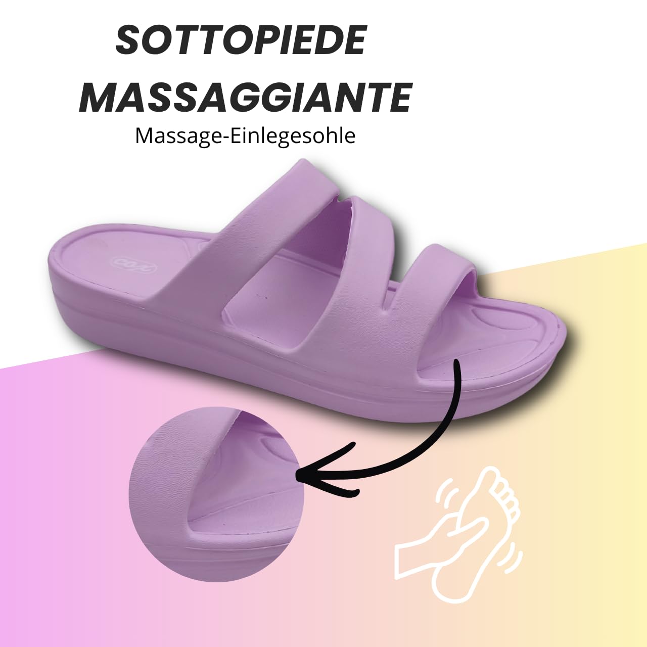 Ritmo Ciabatte Donna Estive in Gomma EVA, Sandali Slide Platform con Sottopiede Massaggiante per Mare Piscina Casa Doccia - 5