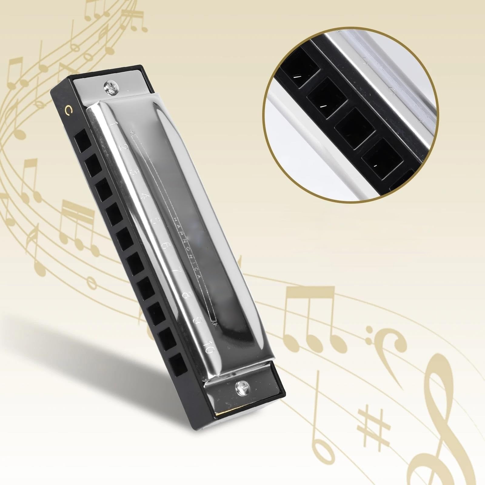 Armonica Blues Diatonica 12 Tasti 10 Fori Opzionali 20 Note Con Custodia Per Pianoforte