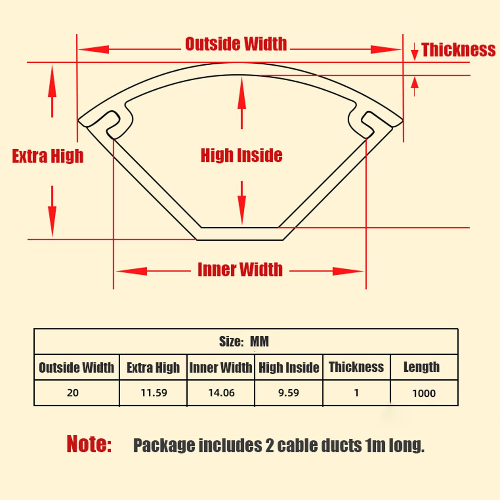 Korytko maskujące kable wielobarwna osłona kabla PVC 2x1m 20x11,59 mm samoprzylepna osłona drutu 2 sztuki biuro domowe