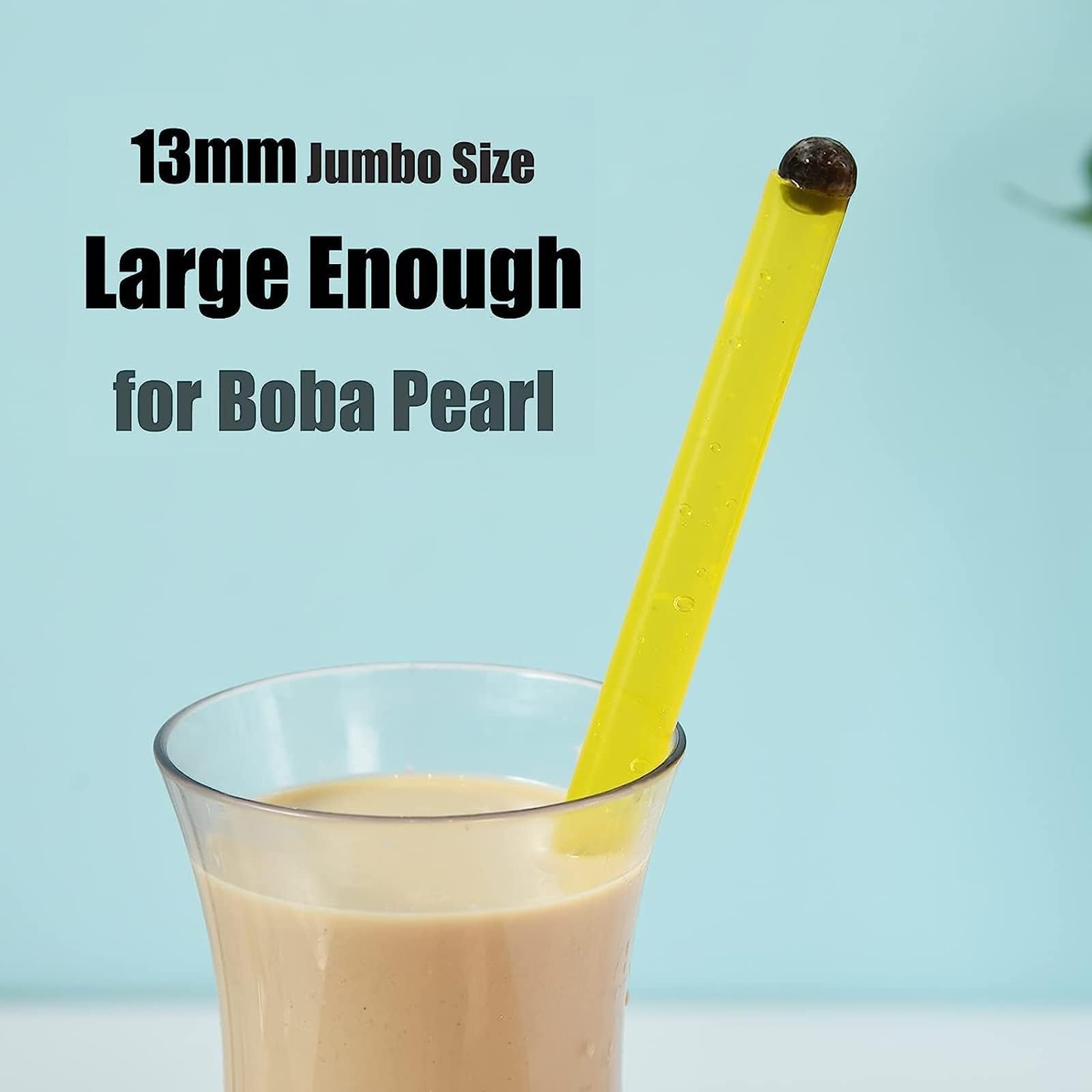 JEOPKO 25pcs Rainbow Bubble Tea Straws, Reusable, BPA Free, 26cm x 1cm, Extra Wide, Includes 2 Straw Cleaners - Image 4