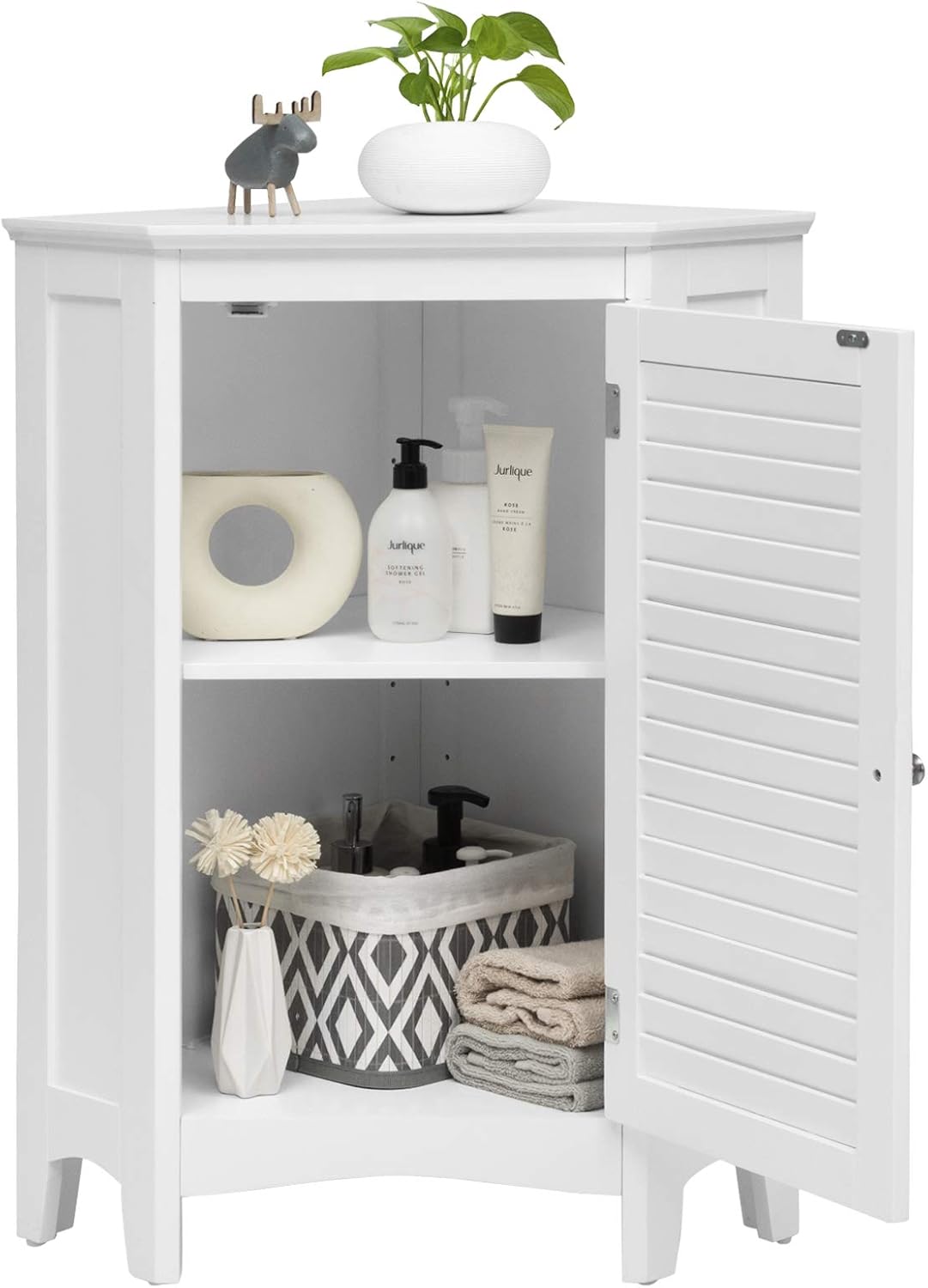 Giantex Corner Shutter Door Modern Bathroom Storage Oragnizer