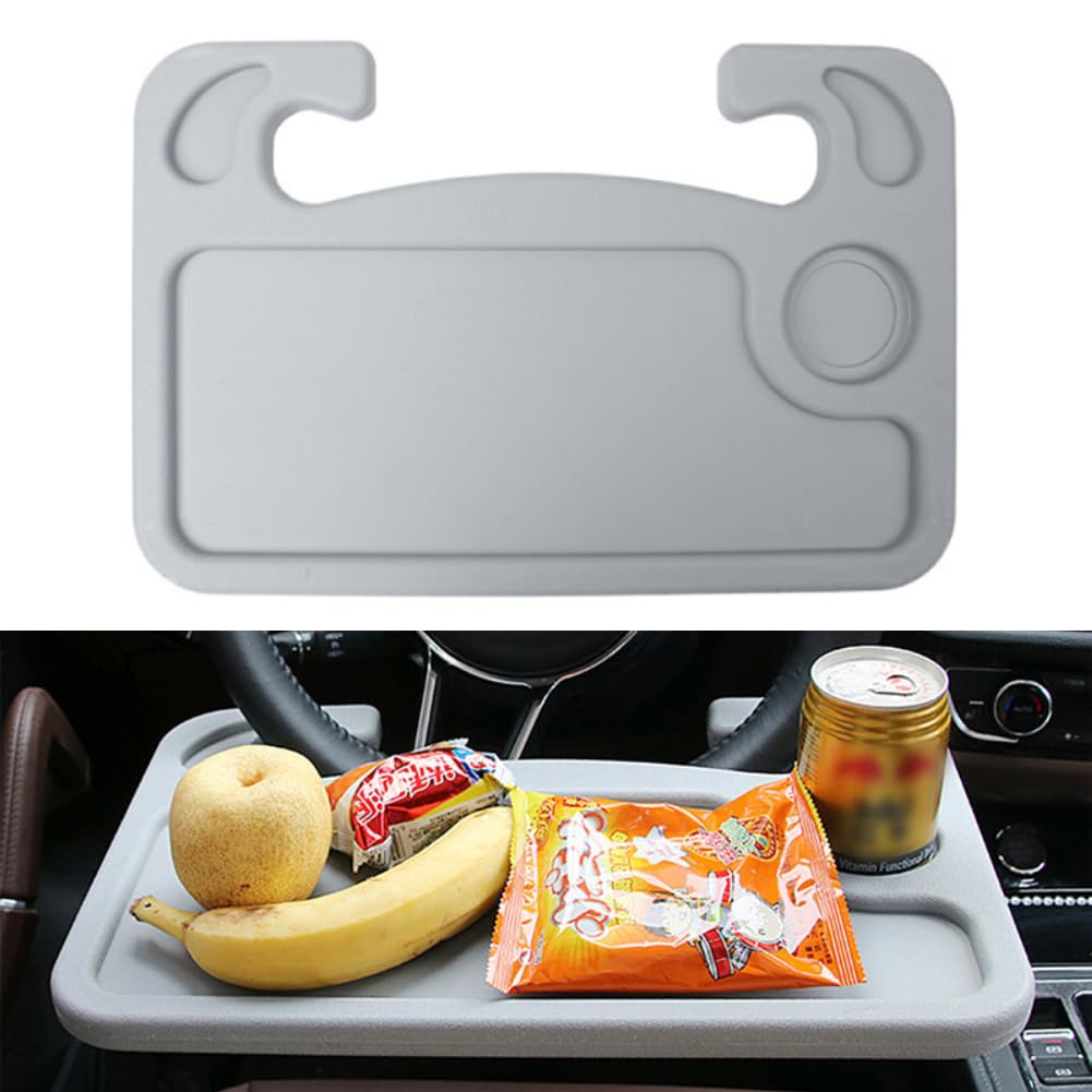 Steering Wheel Tray ?Upgraded?, Lightweight Food Drink Table for Car, Hook on Car Steer Wheel Table Tray Fit for Most Vehicles