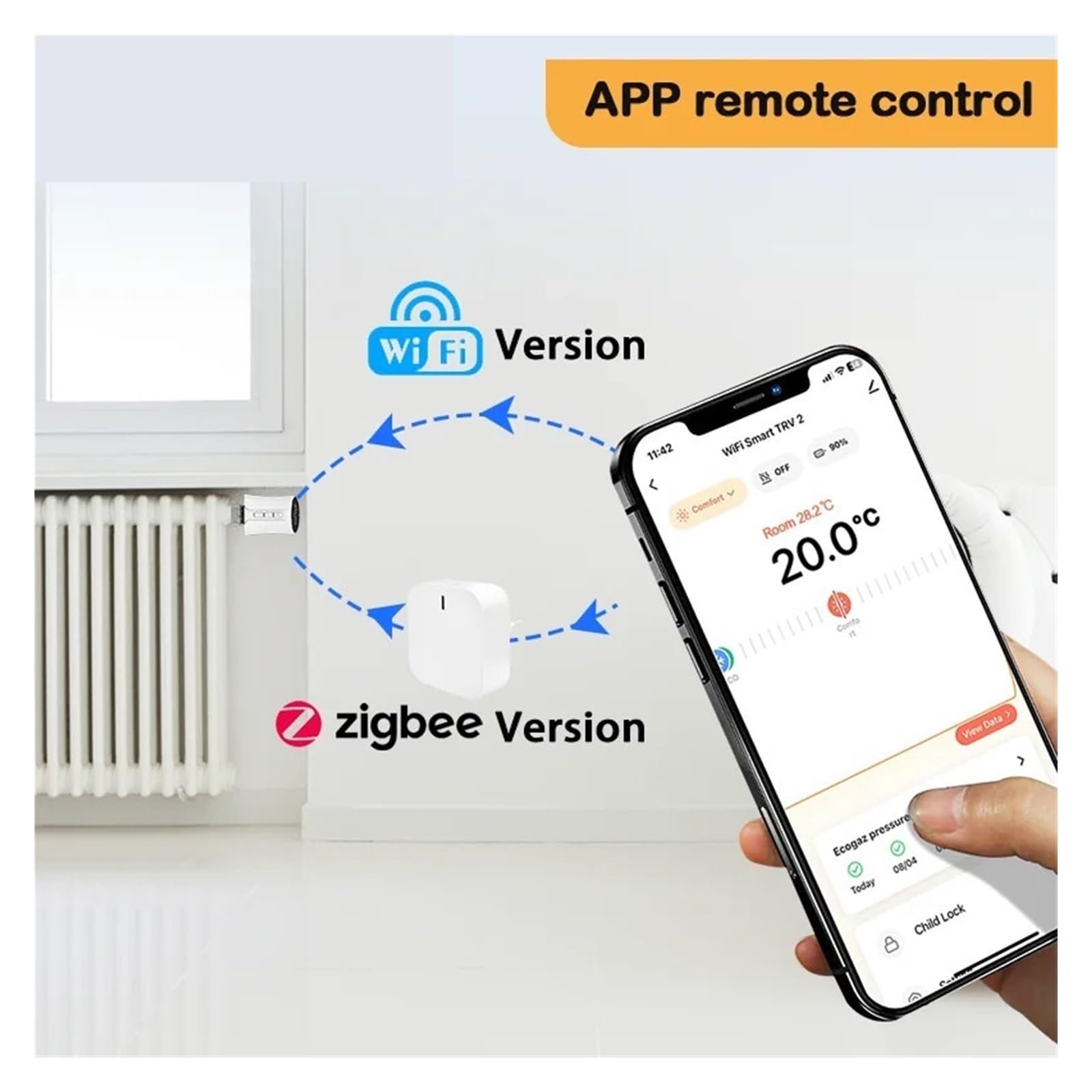 Inteligentny Siłownik Zaworu Termostatycznego TRV Do Grzejników, Domowy Zdalny Regulator Temperatury OszczęDza Energię I Koszty Ogrzewania(WiFi-2pcs)