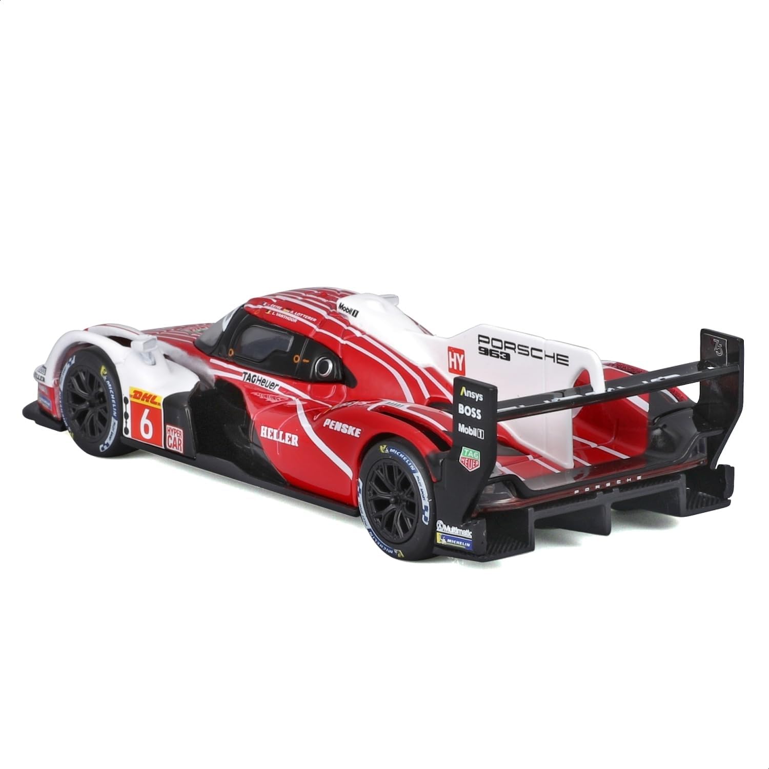 Bburago - Porsche Penske 963#6, Voiture Diecast 1:24, Réplique Détaillée en Rouge et Blanc avec Portes Ouvrables, Licence Porsche, Âge Recommandé 3+ Ans Bburago - Porsche Penske 963#6, Voiture Diecast 1:24, Réplique Détaillée en Rouge et Blanc avec Portes Ouvrables, Licence Porsche, Âge Recommandé 3+ Ans