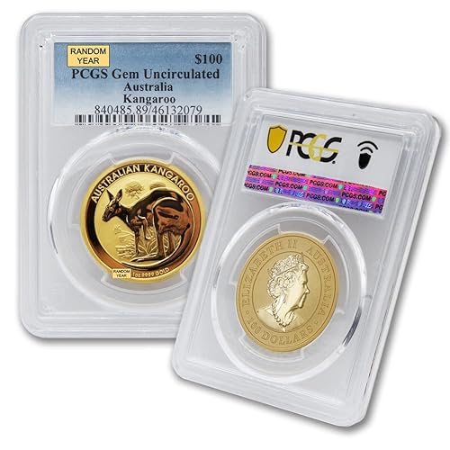 1987 P - Present Random Year Australia 1 oz Gold Kangaroo Coin Gem Uncirculated 24K 100 PCGS GEMUNC