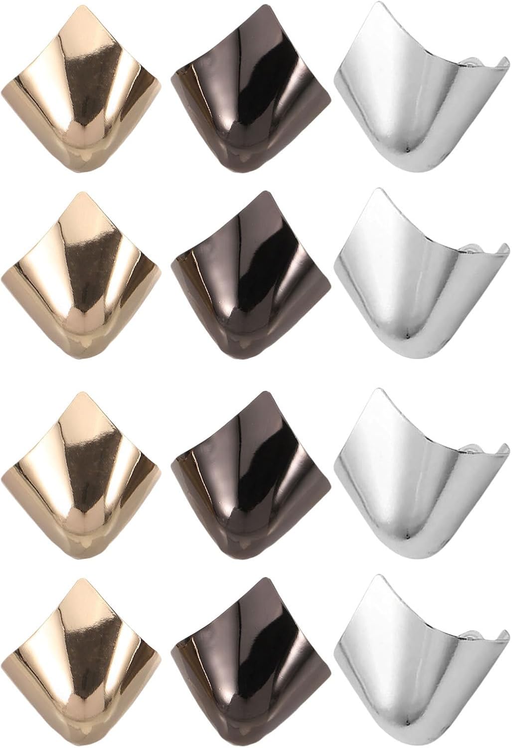 12pcs Women’s High Heel Protector Covers Metal Pointed Shoe Guards | Model 07 Gold Silver Gunmetal Each, Iron Build, Shoes and Boots for Work and Party