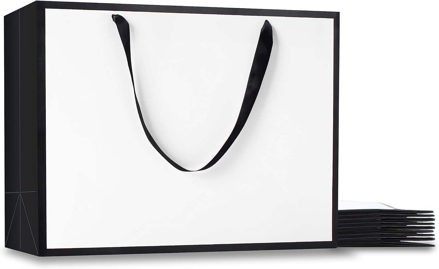 Large Black and White Gift Bags Bulk, YACEYACE 10Pcs 16"x6
