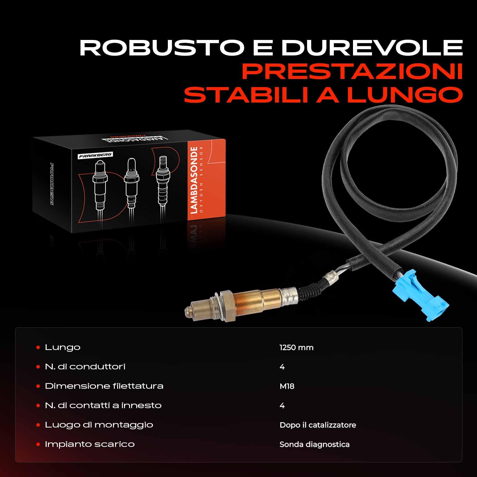 Frankberg Sonda Lambda sonda diagnostica ES10796 | Compatibile con: 207 WA_ WC_, 307 CC 3B, C4 I LC, 307 Pausa 3E, C5 III Freno RW, C5 III RD, C8 EA_ EB_, 407 SW 6D 6E