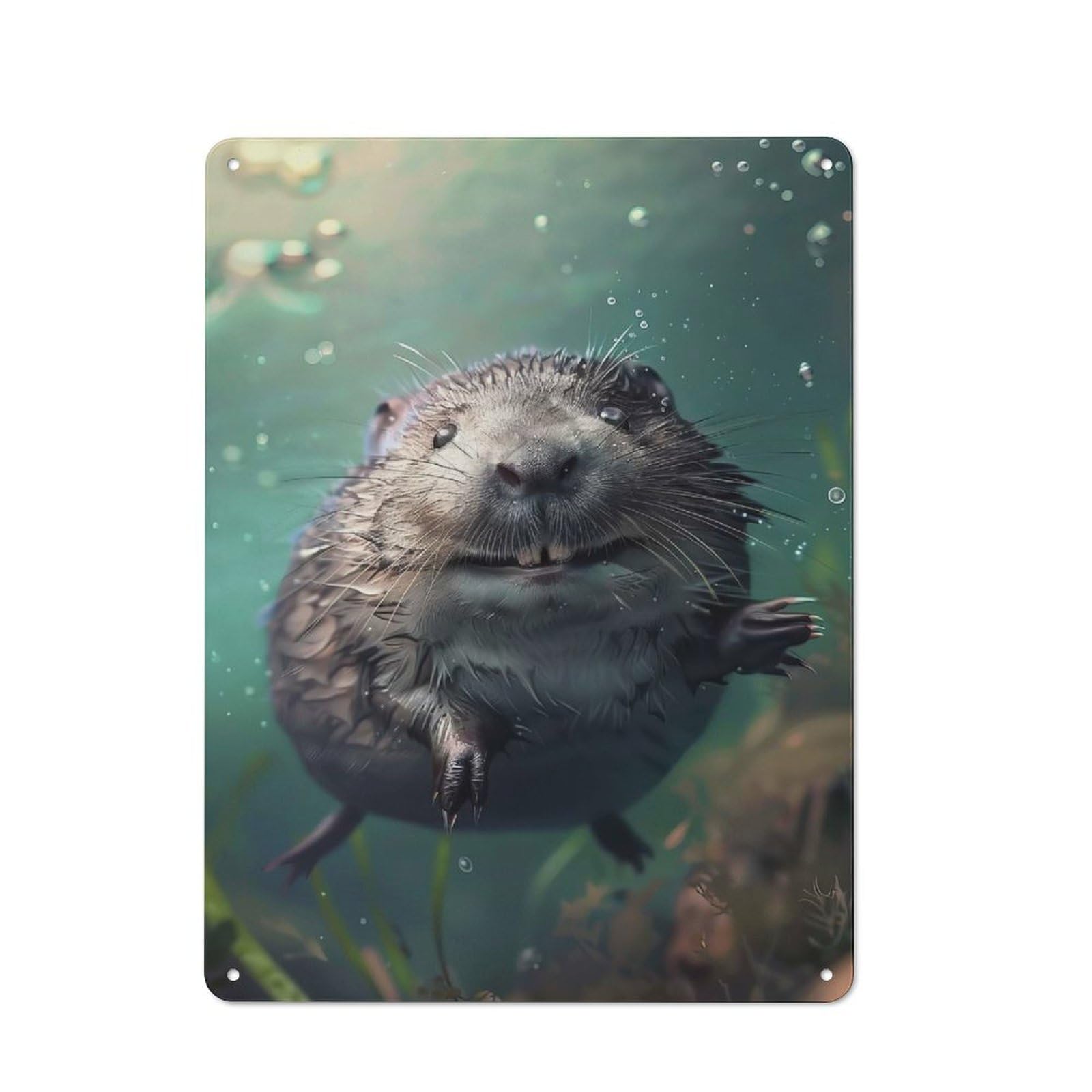 Junmoney Mole Sea Printed Tin Plaque, Small Wall Accent For Coffee Corner, Diner Or Kitchen Decor, 40X30cm
