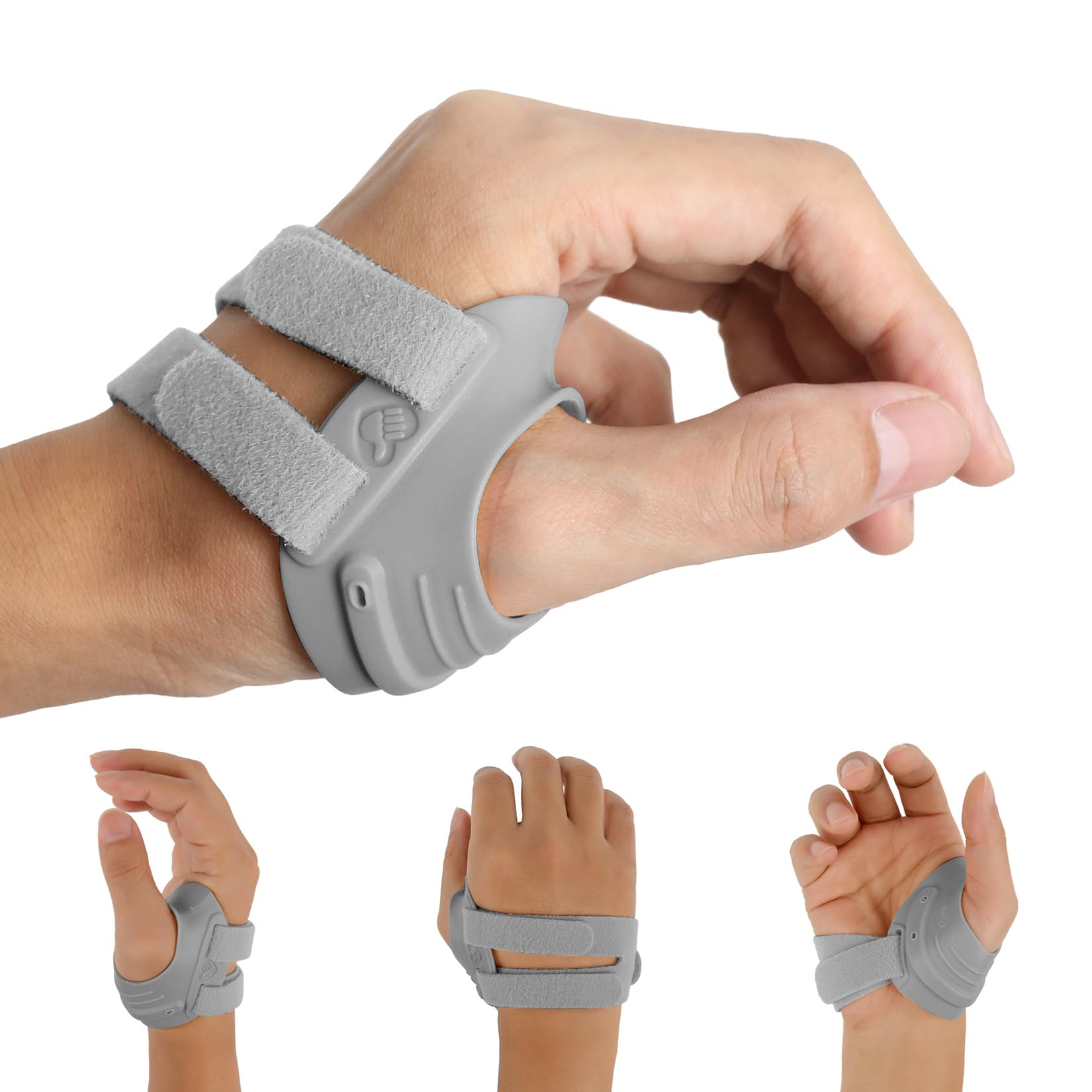 AKSO MEDICOS CMC Thumb Brace - Comfortable Thumb Splint for CMC Joint Pain, Osteoarthritis, Tendonitis, Arthritis, CMC Joint Thumb Arthritis Brace for Women & Men (Grey, Left Hand, Medium)