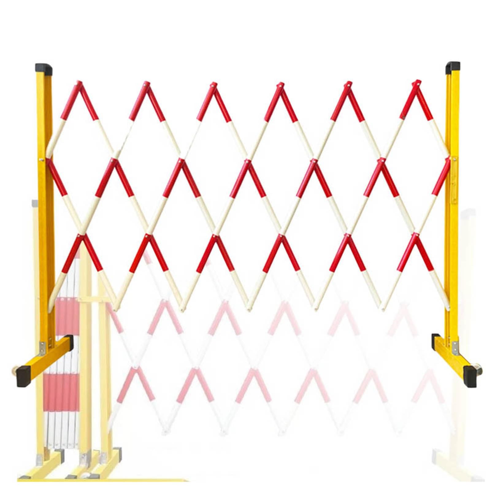 WQPMNYG Security Barrier,Retractable Traffic Safety Fences, Portable Folding Isolation Barriers, Removable Outdoor Guardrail Gates for Road Safety (White-Red, 100cm/3.2ft)