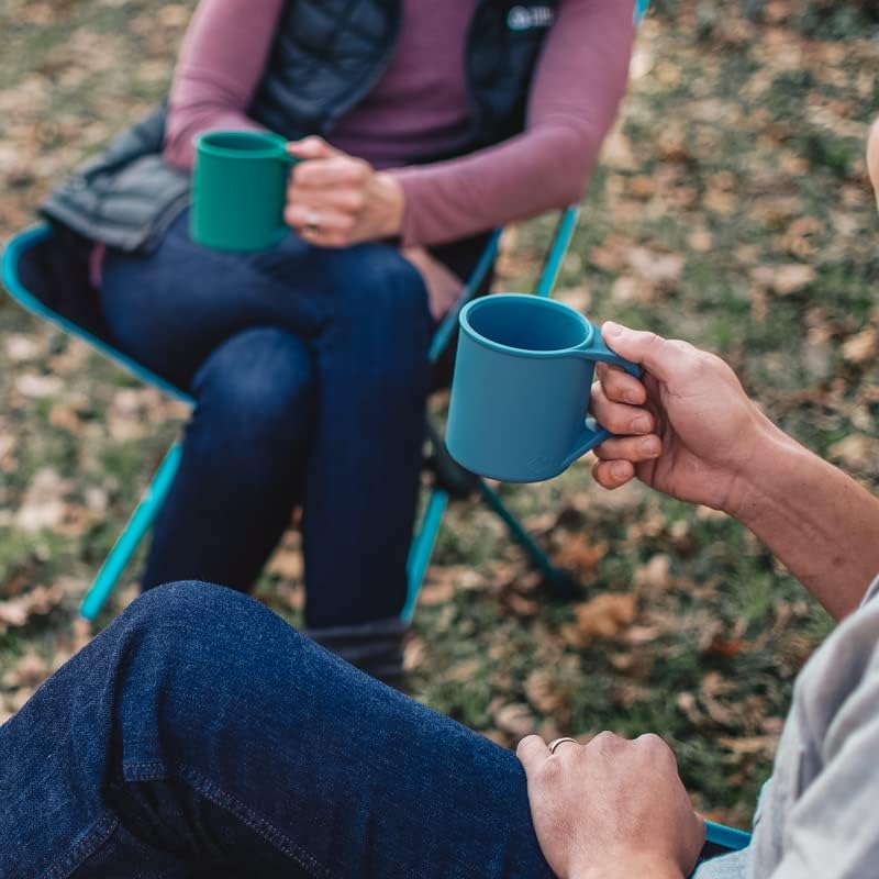 Silicone Coffee Cup - Food Grade Silicone Camping Mug with Handle - Portable, Collapsible Coffee Mug - BPA Free, Dishwasher Safe and Microwave Safe 12- oz (Slate Blue, 1 Pack) - Image 6