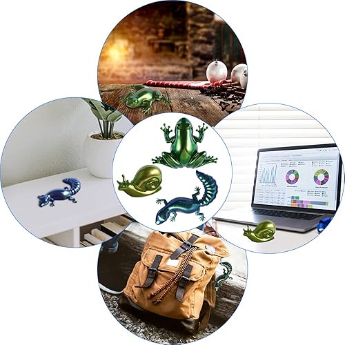 Miniatura 7 de AFUNTA 3D - Moldes de resina con forma de caracoles de lagarto de rana 3D, 3 piezas de moldes de resina epoxi realistas, para pared, escritorio,