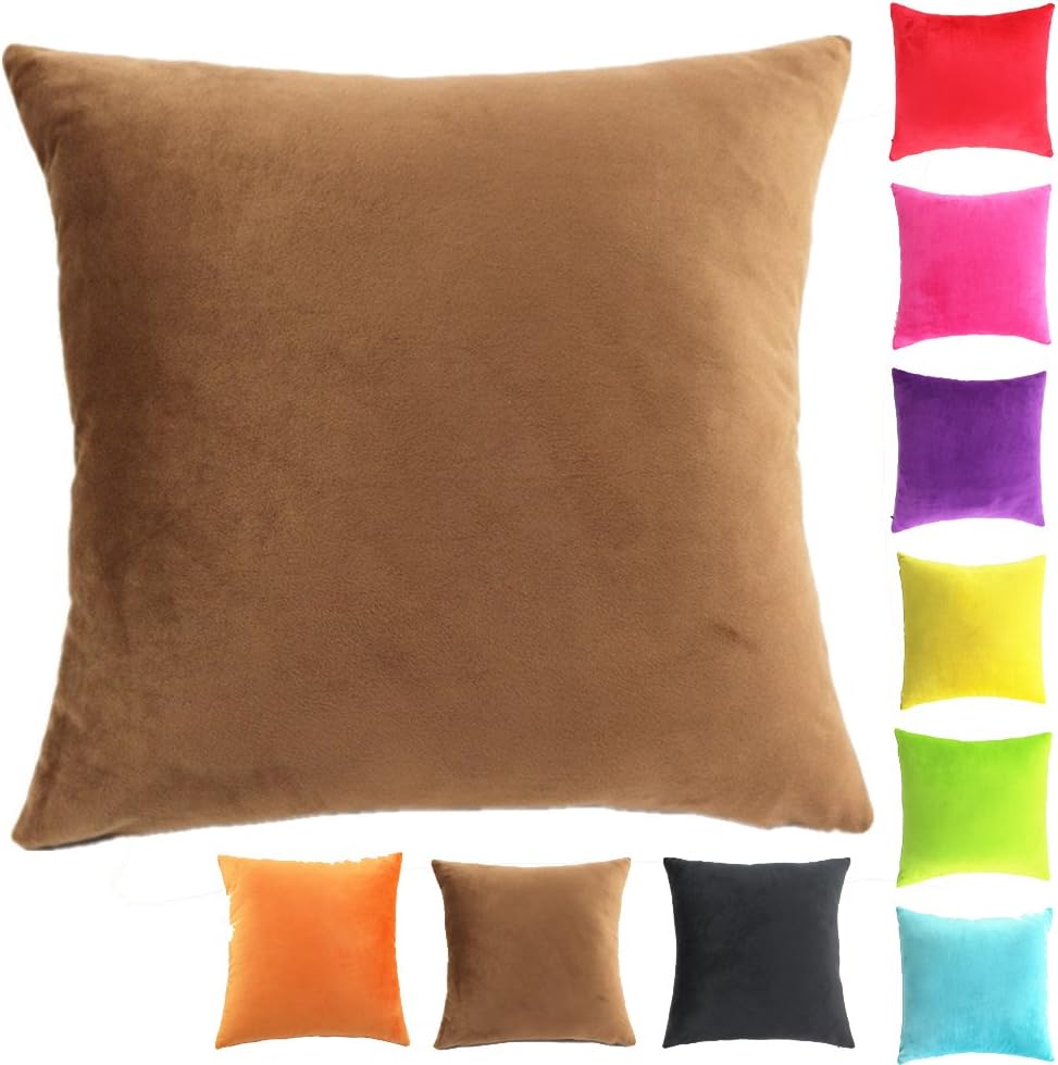 Short Plush Square Home Decor Throw Sofa Car Cushion Cover Pillow Case,11 Colors 6 Size