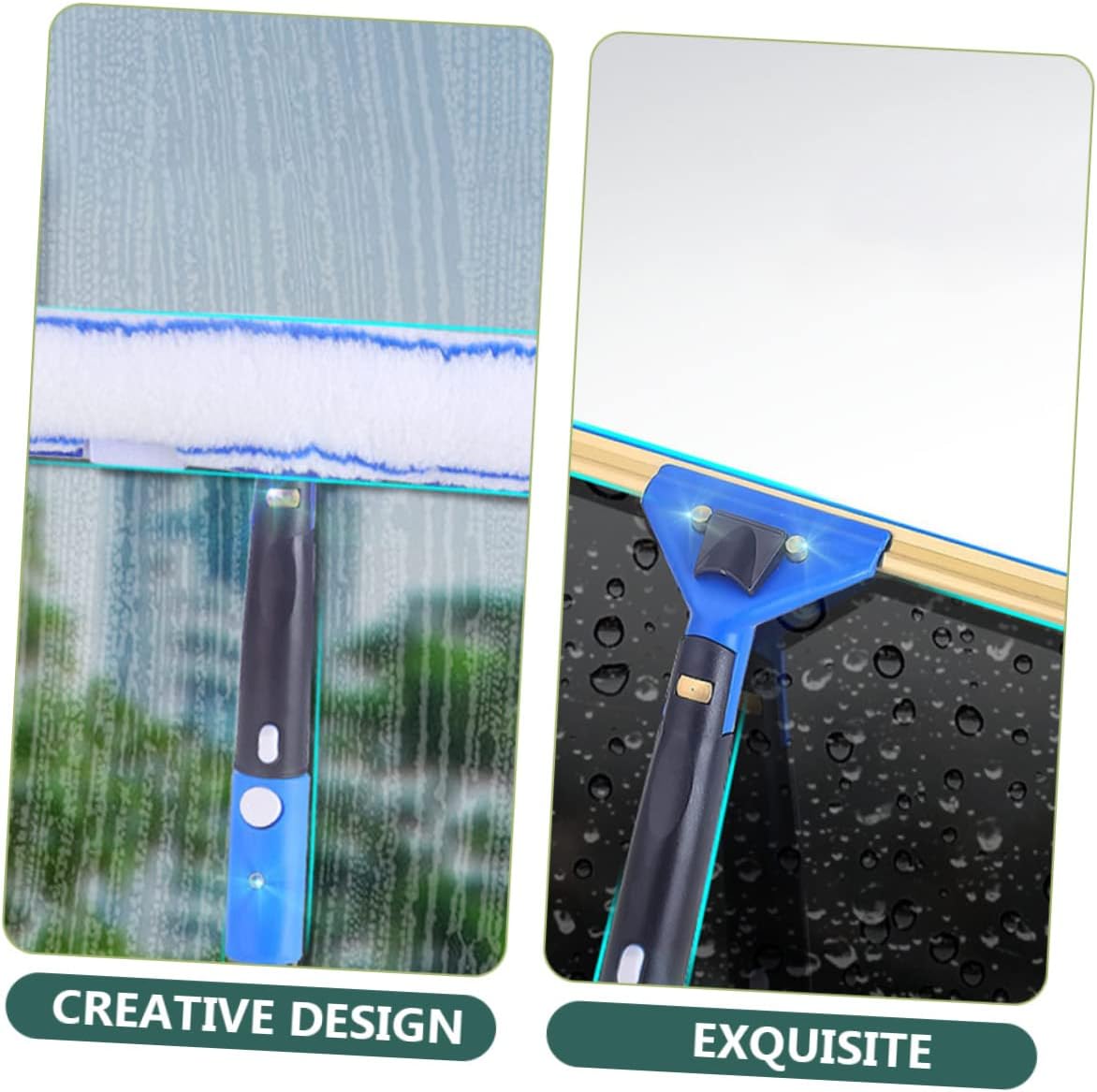 1set Window Squeegee Kit Window Cleaning Tool Extendable Squeegee Microfiber Dusters for Random Style