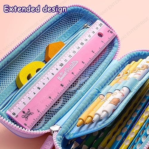 Image of Pencil Case, Cute Cartoon Pencil Pouch 3D Embossed Design Novelty Pencil for Case Gift for Students Kids (Flower Small Pouch)