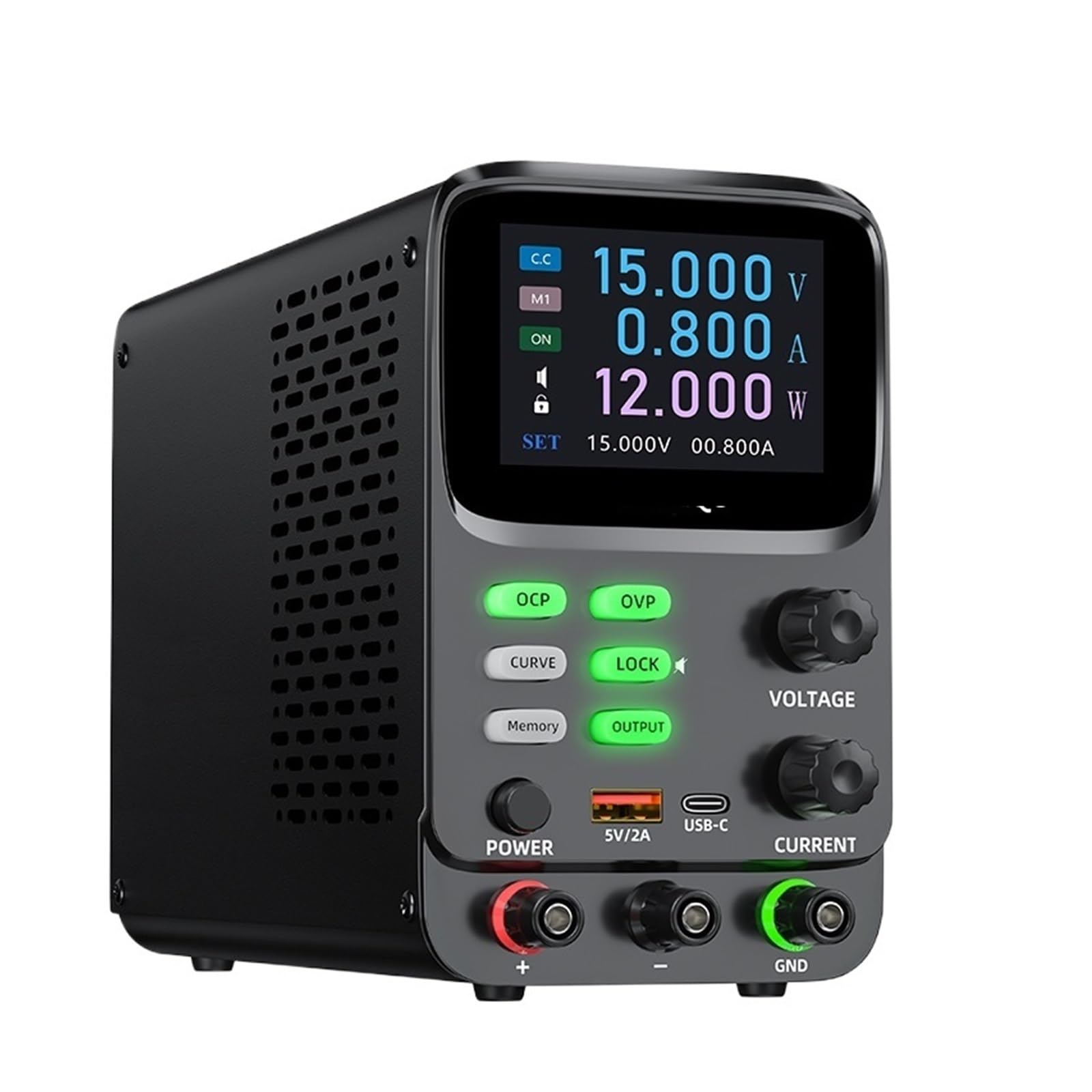 JJKKOZVQF Adjustable Power Supply 30V 10A,0.001A Battery Simulation Tester,Hyperbolic Display OCP OVP OUTPUT(SPPS-K305 30V5A,AC 220V)
