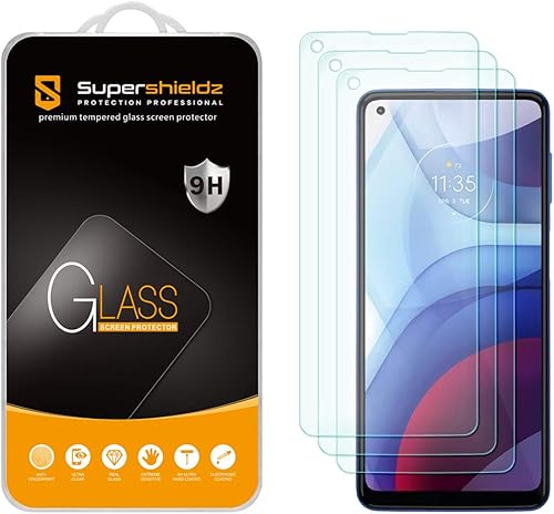 Supershieldz Protector de pantalla de vidrio templado diseñado para Motorola Moto G Power (2021), antiarañazos, sin burbujas