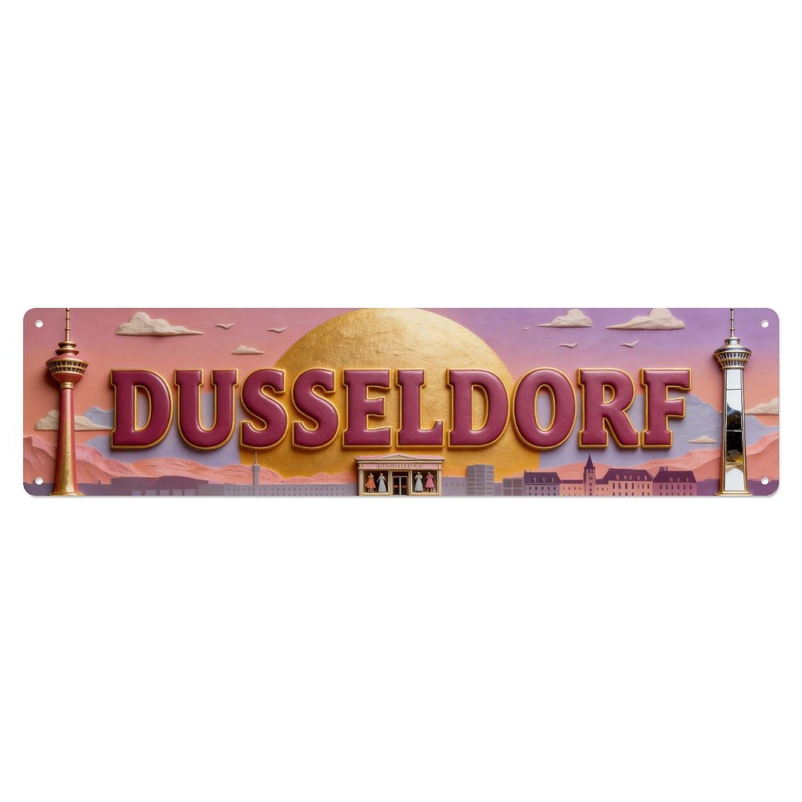 Metal Tin Sign Dusseldorf Germany Retro