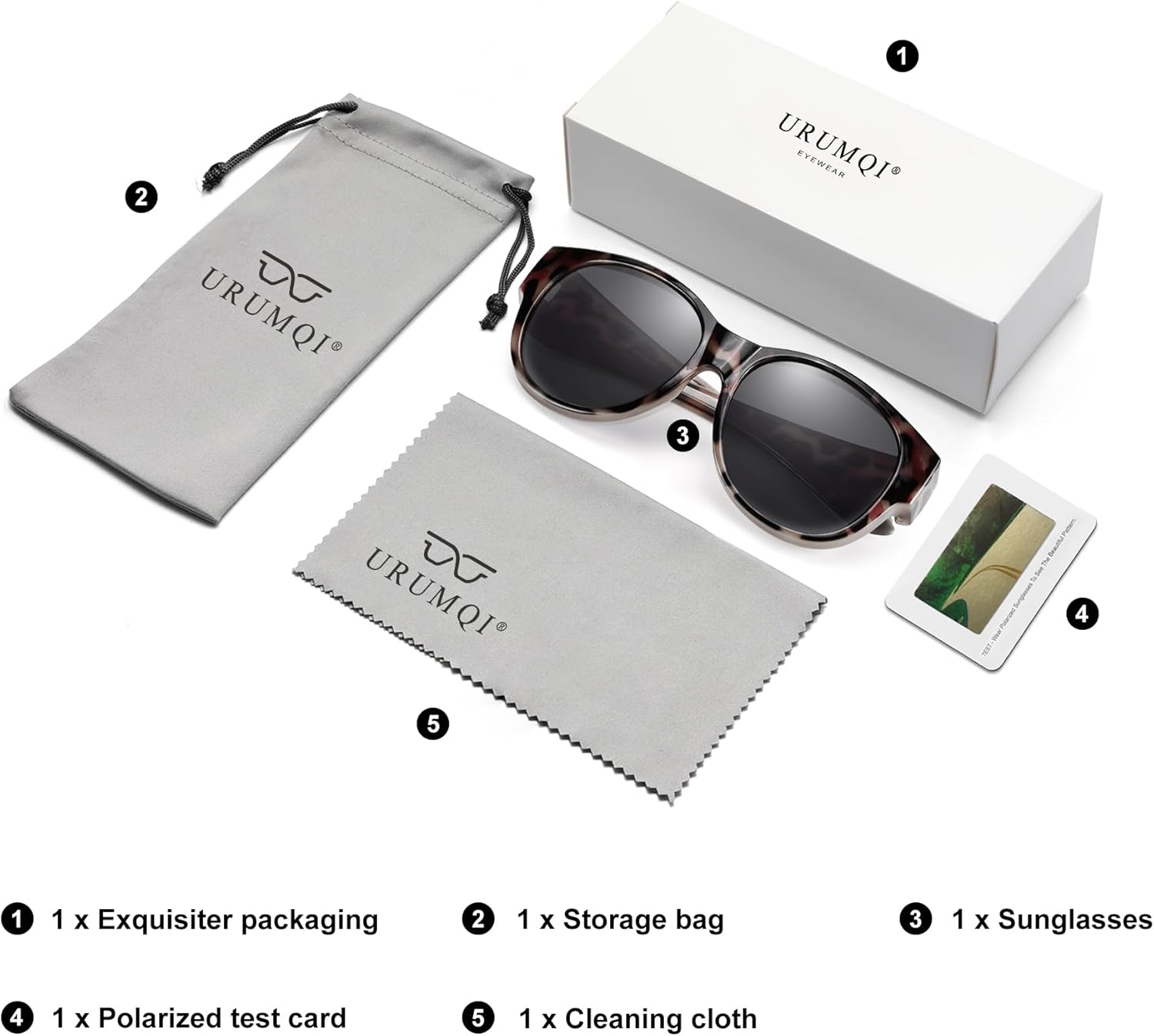 URUMQI Sunglasses Over Glasses Women, Polarized UV400 Protection Fit Over Glasses Sunglasses for Women Round Cat Eye - Image 8