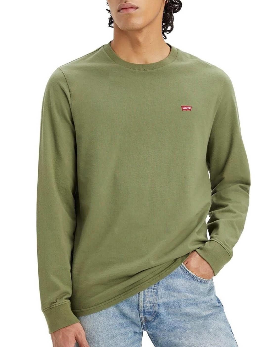 Levi's Mężczyźni Long-Sleeve Original Housemark Tee T-Shirt, Bluish Olive, S