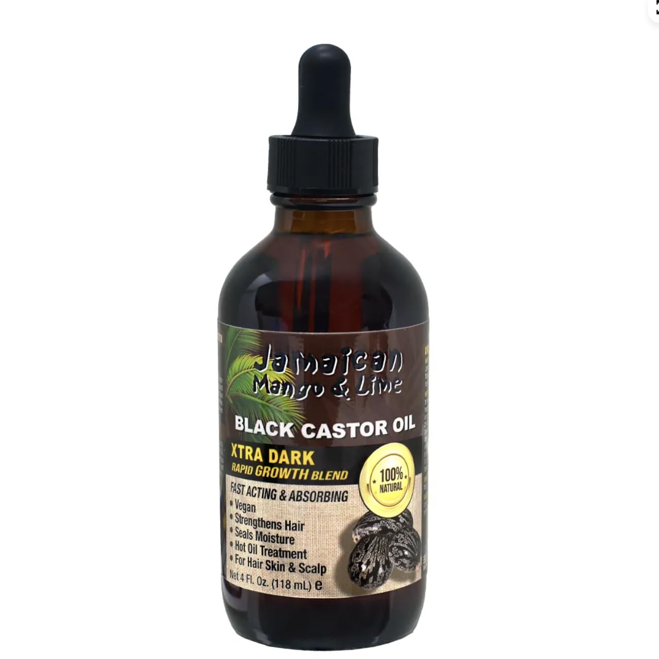 Jamaican Mango and Lime Black Castor Oil, Xtra Dark, 8 Ounce Xtra Dark 8 Ounce (Pack of 1)