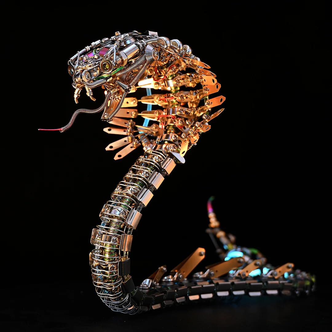 Vipernkobra - Set di puzzle in metallo 3D, per adulti, teenager, Steampunk, meccanico, snake 3D, in metallo, modellino giocattolo regalo, 1000 pezzi