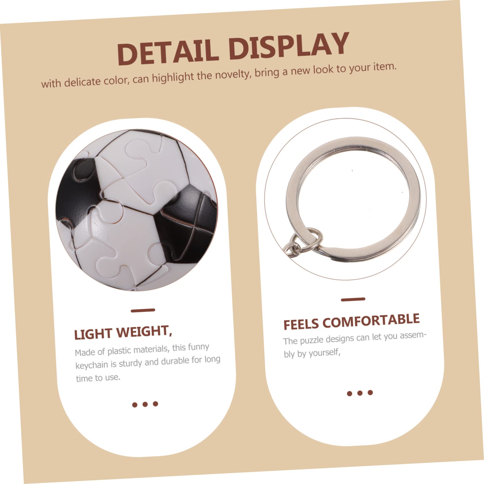 UKCOCO Llaveros de Fútbol Forma de Decorativos Llaveros de Puzzle para Colgantes Deportivos de Accesorio para Fanáticos del Fútbol