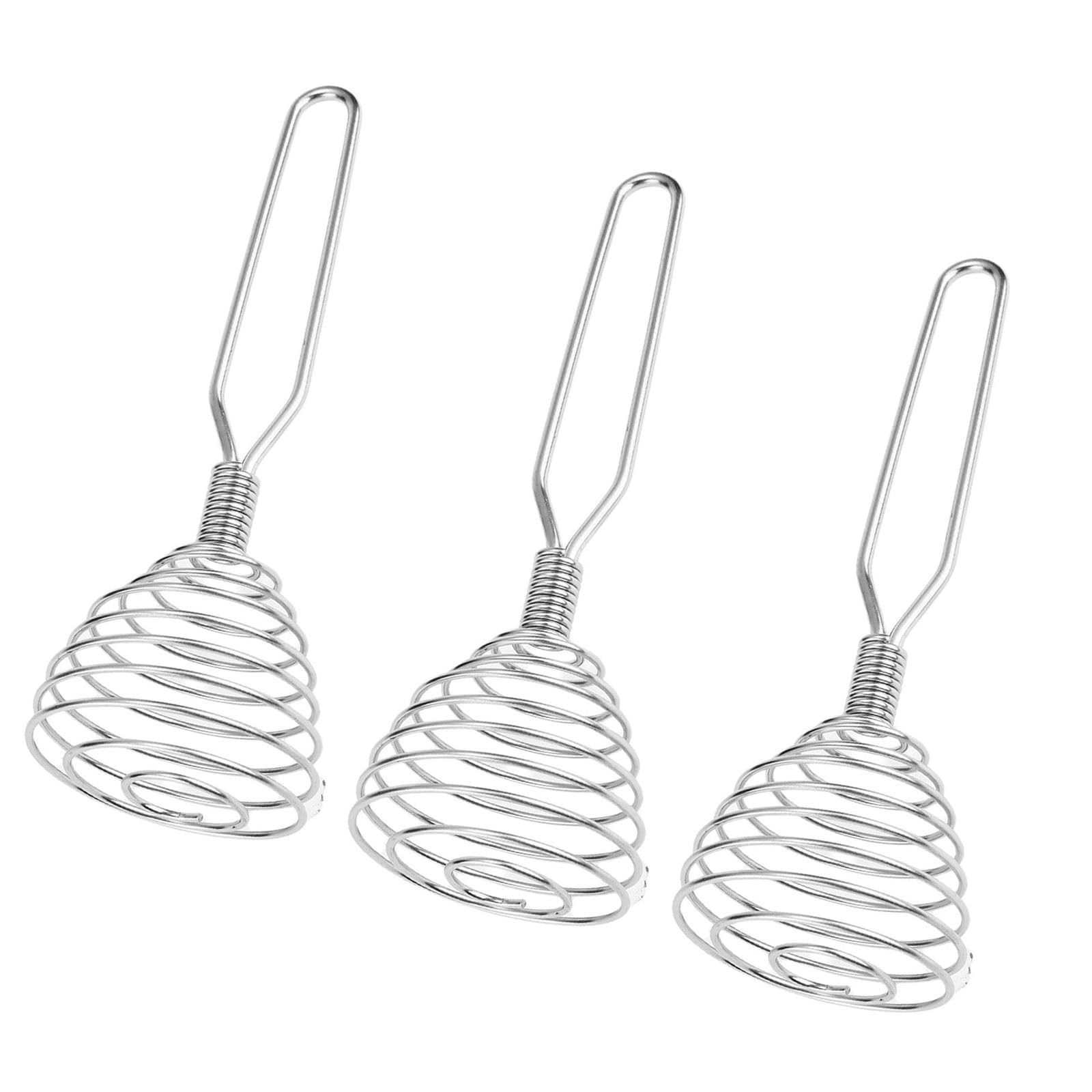 Shunzhong MultiPurpose Kitchen Press Mixers Stainless Steel Stirring Stick for Kitchen Travel and Breakfast Preparation 3Pcs Press Stirrer