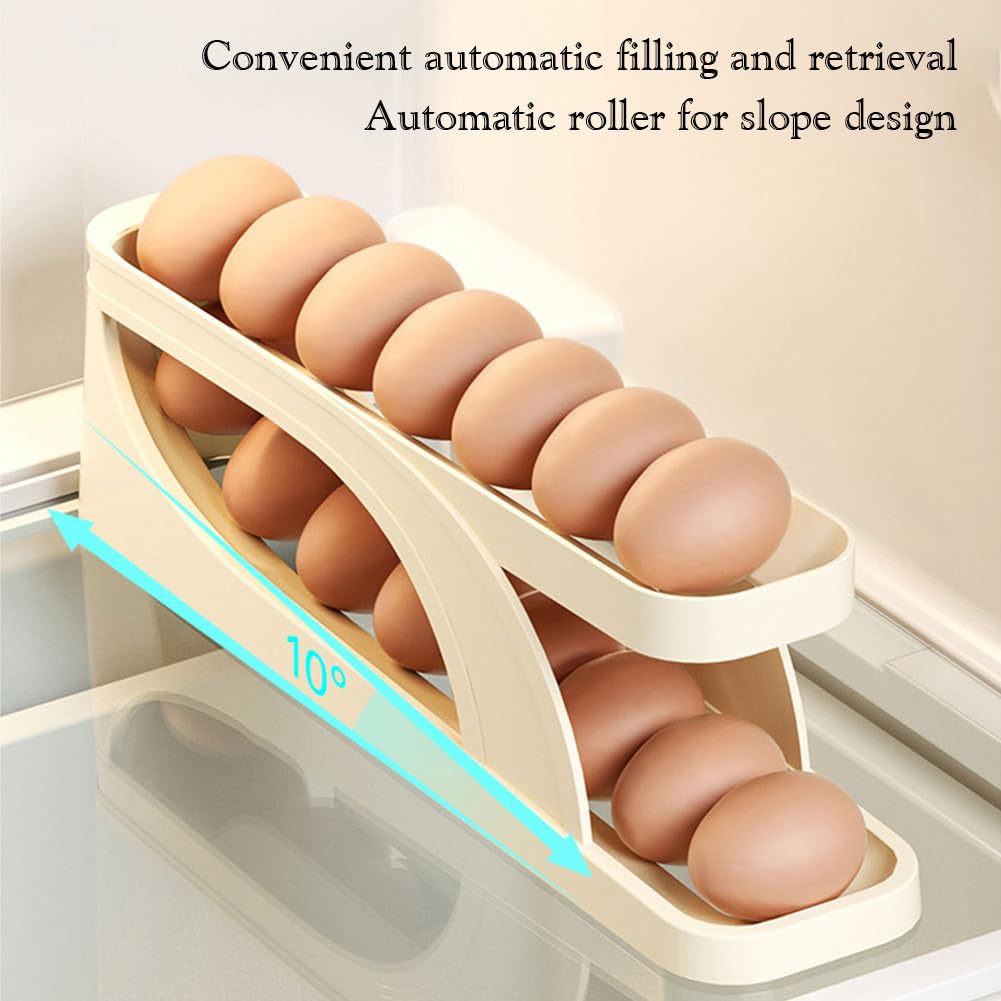 Coquetiers, Distributeur Automatique d'œufs à défilement à Deux Couches, conteneur for réfrigérateur à œufs, Support de Conservation des œufs, Gadgets de Cuisine