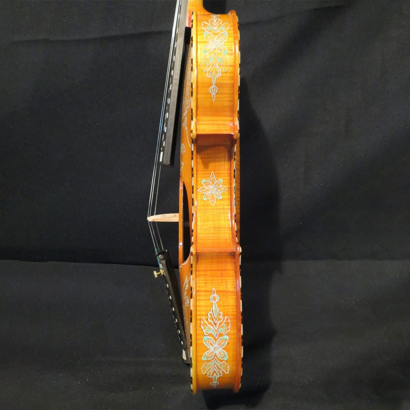 Bellissimo Strumento Musicale A 5 Corde per Violino 4/4 Parti in Ebano E Tastiera con Custodia Archetto Violini per Studenti