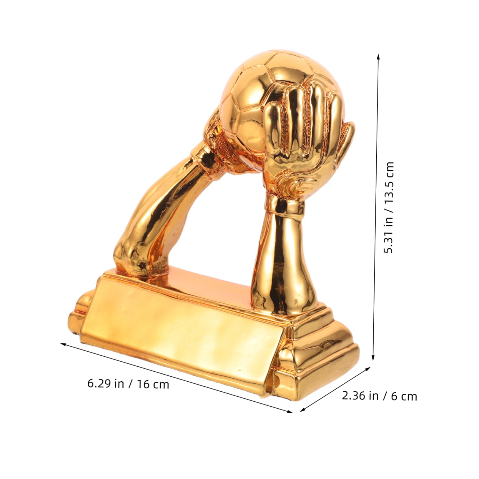 UPKOCH Fußball Trophäe Torwart Auszeichnung Resin Torhüter Handschuh und Ball Form Pokal Kompakt Robust Elegant für Büro Dekoration Fans und Schiedsrichter