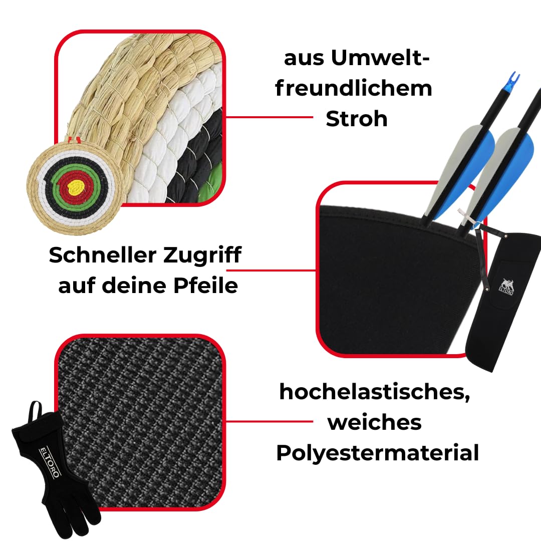 BSW Recurve Bogen Set 52 Zoll für Rechtshänder Einsteigerbogen (132 cm)
